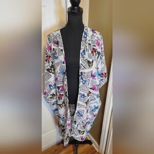 Live 4 Truth Multicolor Newspaper Print Women's Cape, Size 2X